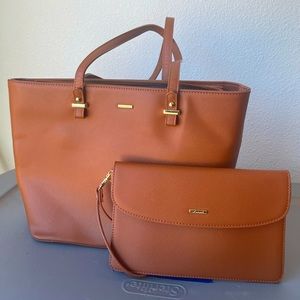 Cognac Purse & Clutch